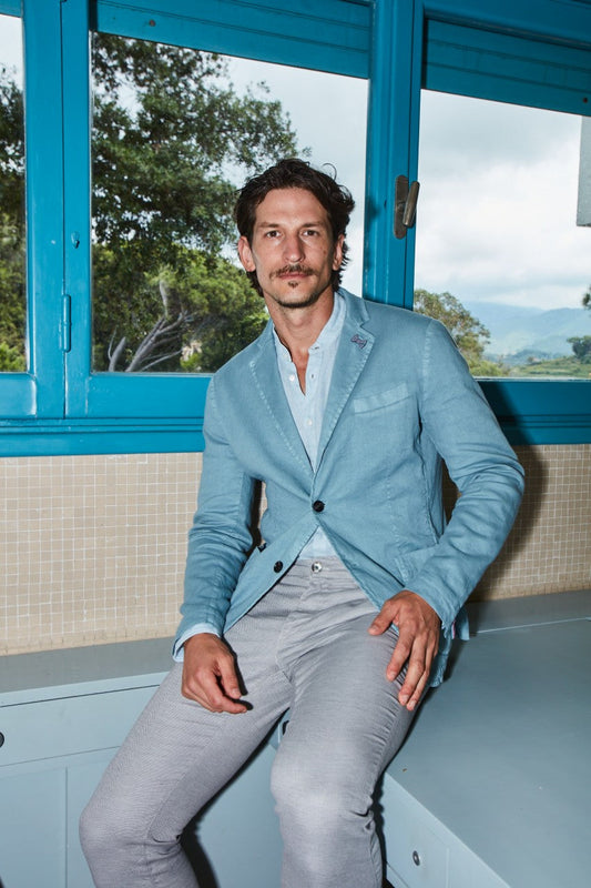 Da Vinci Summer Men's blazer in linen and cotton twill